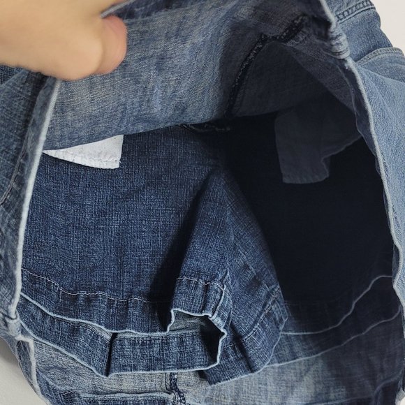 Reitmans Women's Blue Jeans Pockets Zip Front Business Casual Mini Denim Skirts - Picture 5 of 12